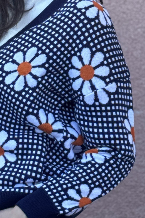 Daisy Navy Cardigan