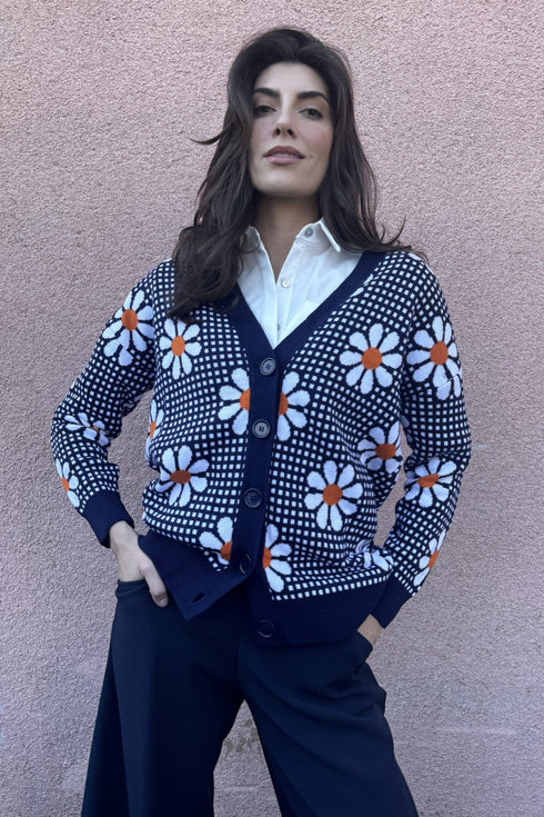 Daisy Navy Cardigan