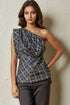 Daphne Top - Silver Plaid