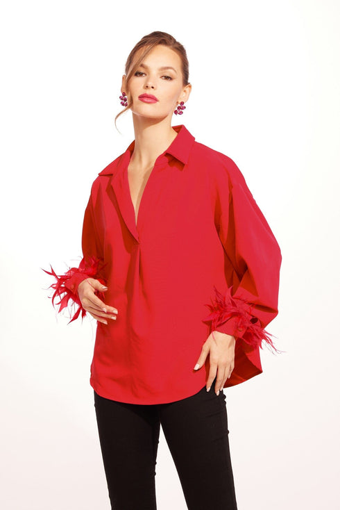 Dolvan Top - Red, Black