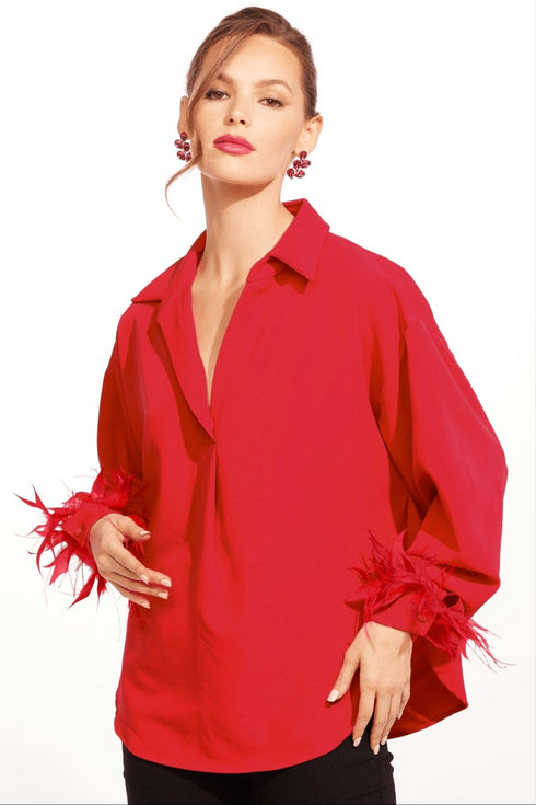 Dolvan Top - Red, Black