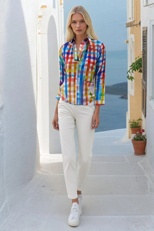 Dolvan Top - Tuscana Plaid