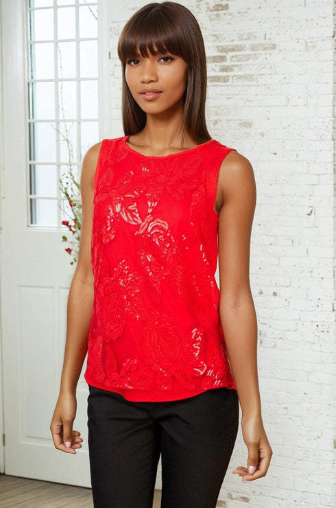 Gail Red Sequins Tank