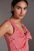 Gingham Sleeveless Plaid Bow Top