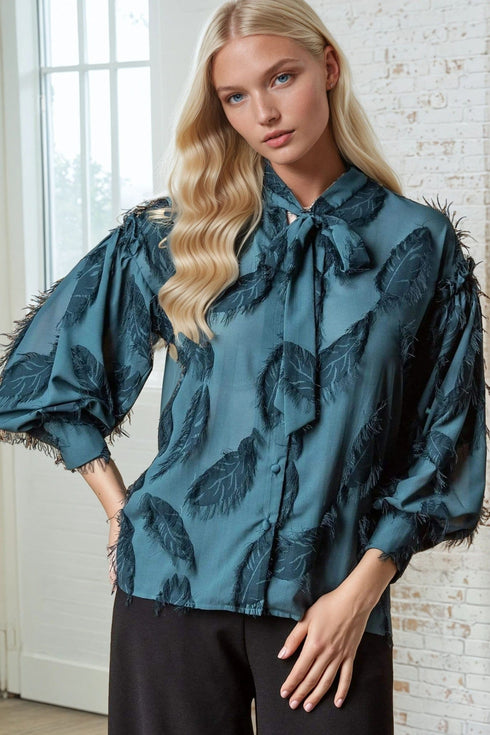 Josefina Blouse - Teal Feather