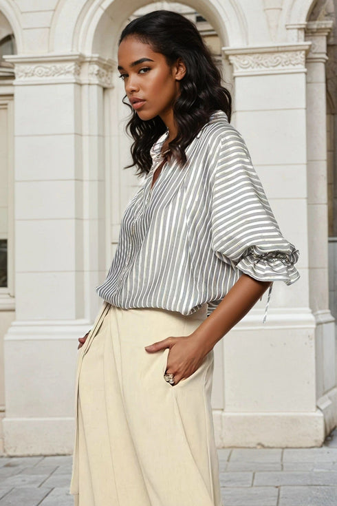 Keeley Blouse - Gibson Stripe