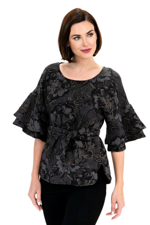 Laszlo Top - Black Floral