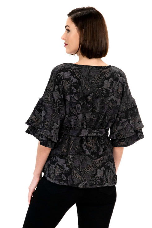 Laszlo Top - Black Floral