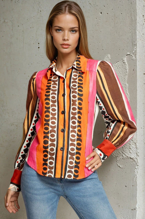 Lorca Blouse - Tulum Stripe