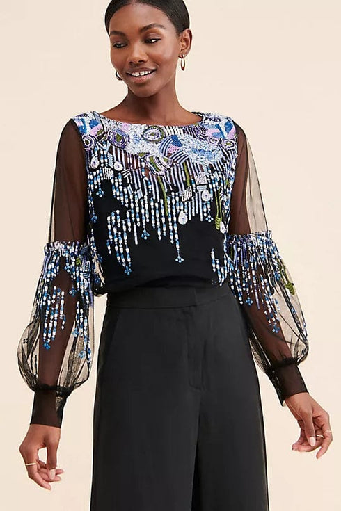 Mesh Sequin Top
