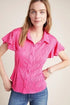 Pink Flutter Sleeve Button Up Top
