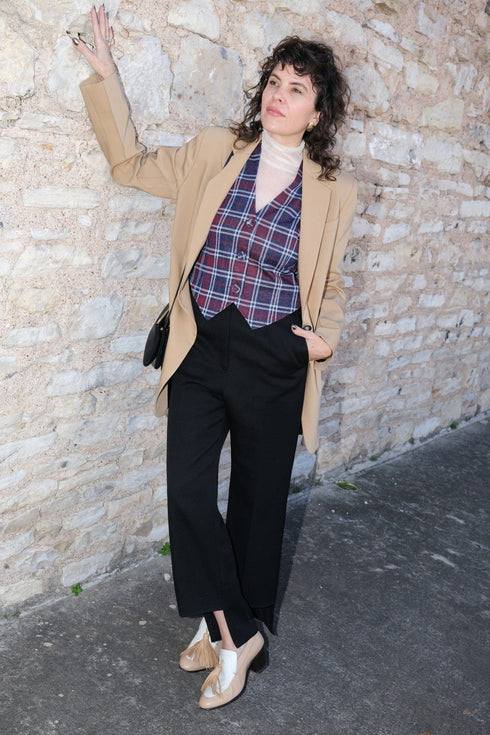 Button-Front Vest - Navy