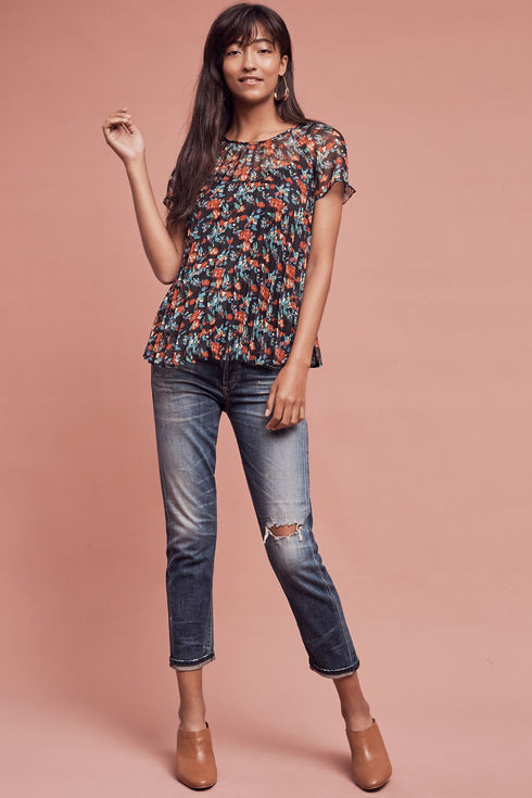 Pleated Top in Multi Floral