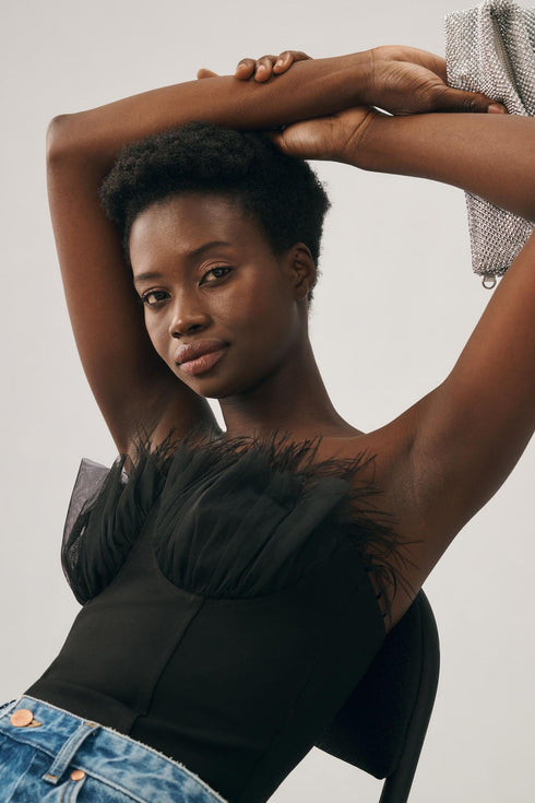 Strapless  Corset Top - Black