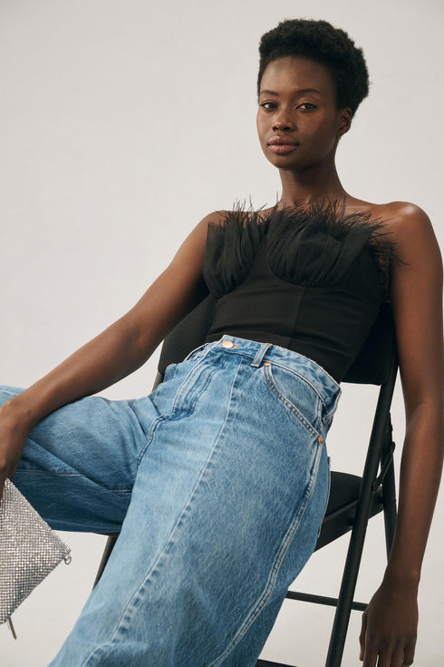 Strapless  Corset Top - Black