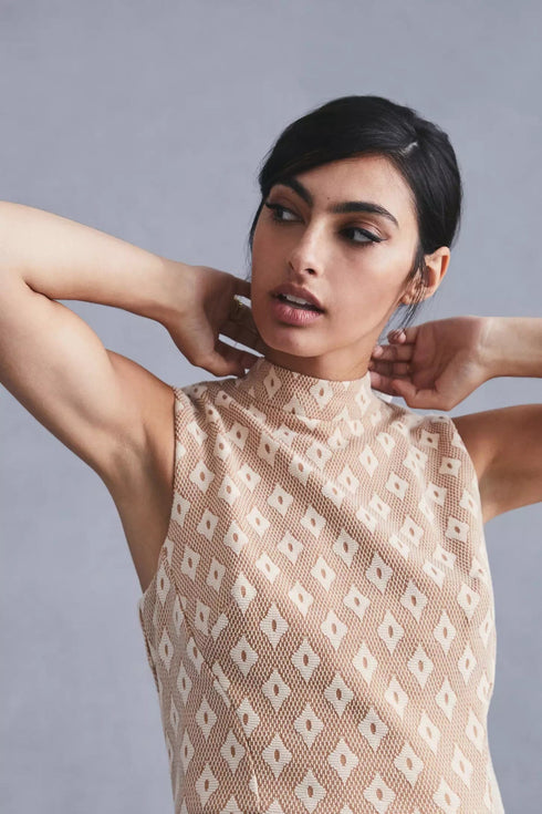 Structured Mock-Neck Top