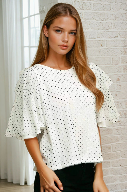 Suri Top - Macaroon Dot