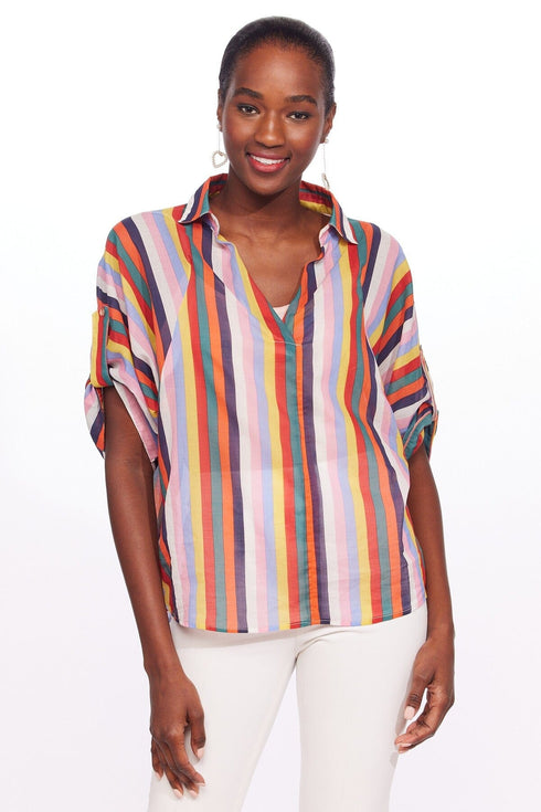 Teale Top - Fiesta Stripes