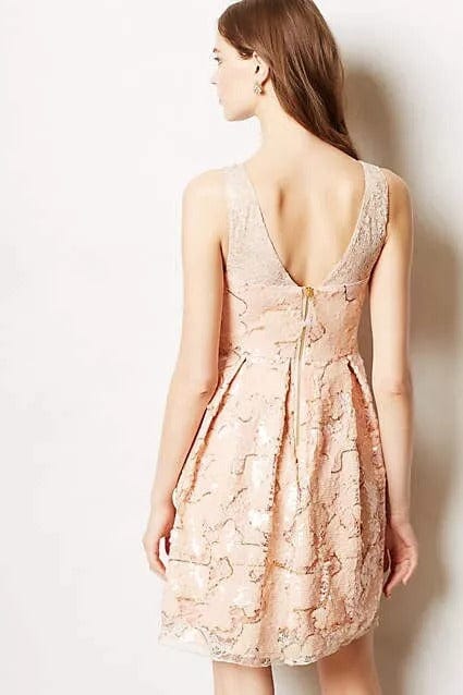 Pink Sequin Midi Dress