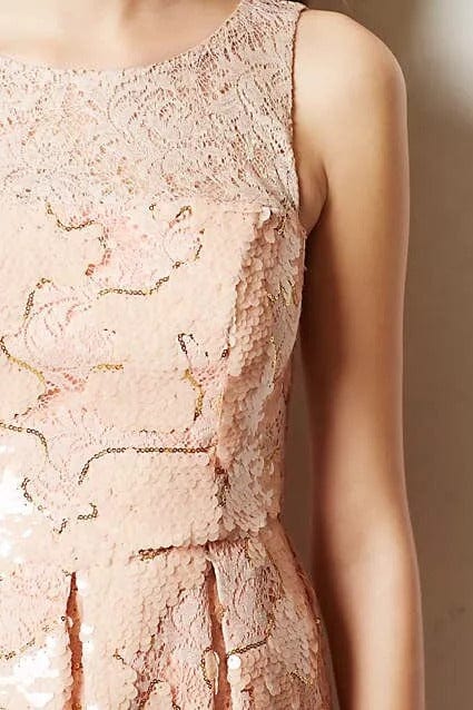 Pink Sequin Midi Dress