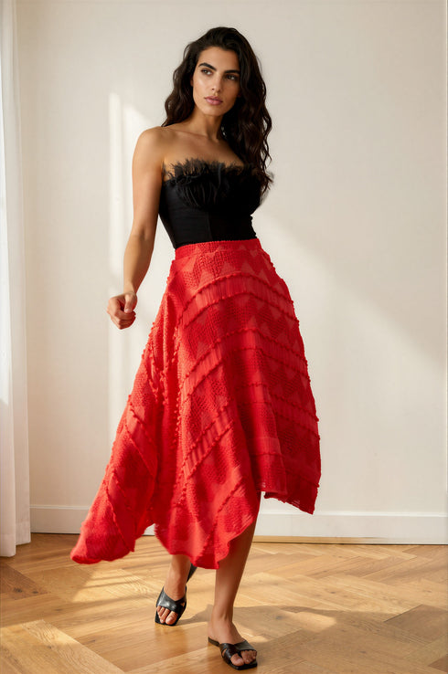 Dorset Skirt - Red Pom Pom