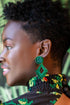Forest Green Beaded Drop Earrings