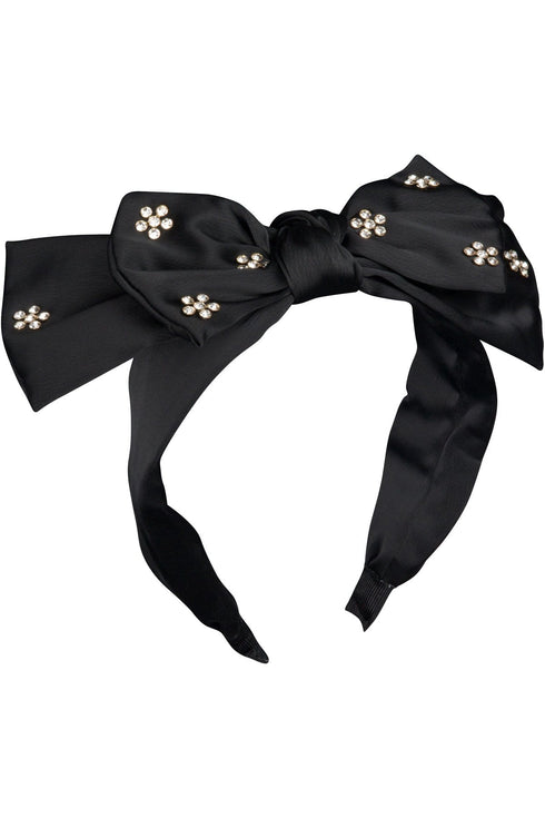 Black Bow Rhinestone Headband