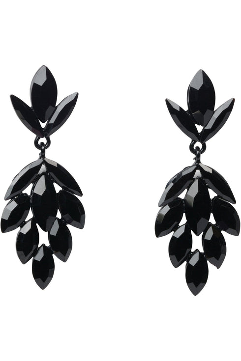 Black Crystal Chandelier Earrings