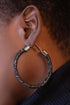Black Crystal Hoop Earrings