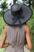 Black Fringe Straw Sun Hat