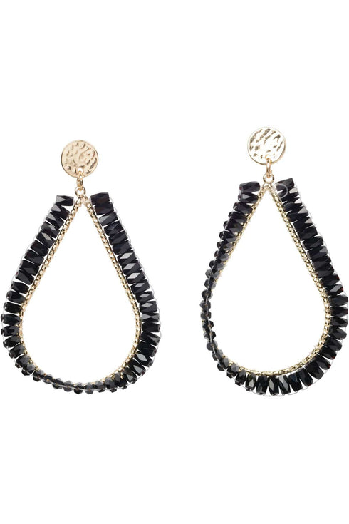 Black & Gold Beaded Teardrops