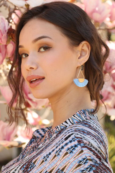 Blue Fringe Earrings
