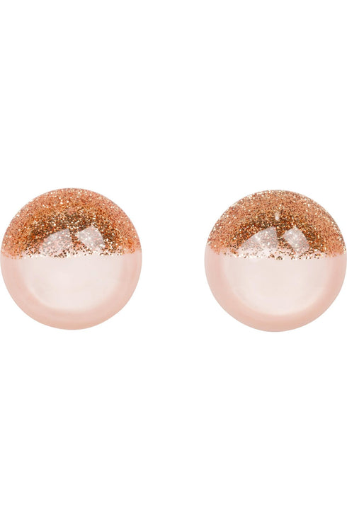 Champagne Resin Sparkle Post Earrings