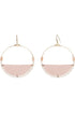 Circle Beaded Drop Hoops with Blush Leatherette Detail