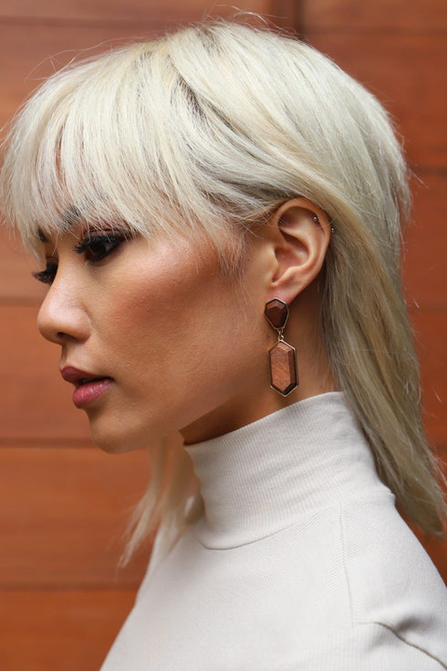Cedar Geo Drop Earring
