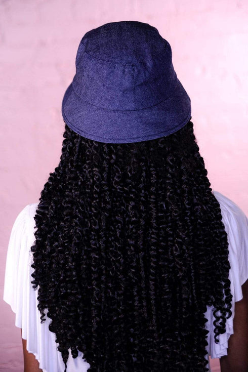 Denim Bucket Hat With Detachable Face Shield