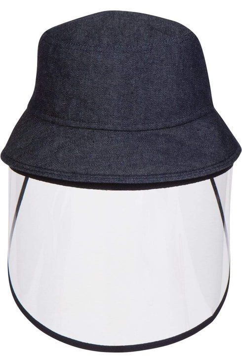 Denim Bucket Hat With Detachable Face Shield