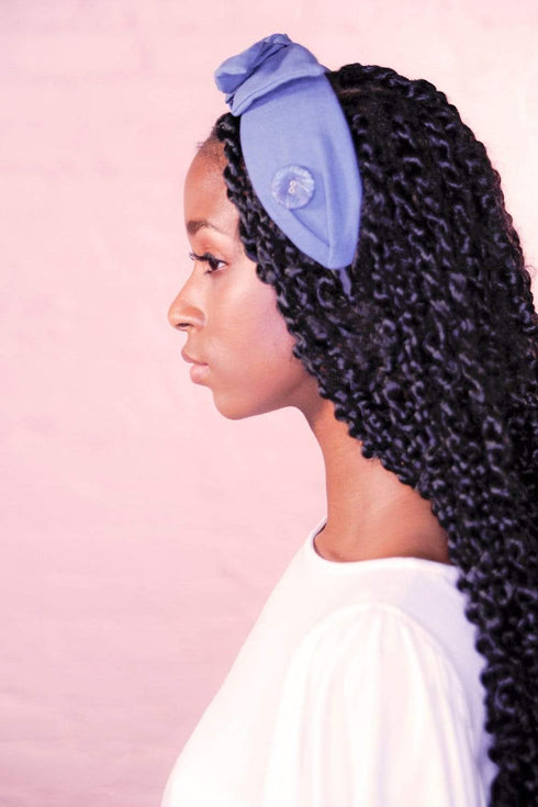 Denim Chambray Bow Headband