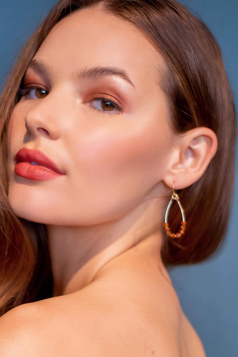 Topaz Beaded Teardrop Earrings