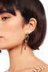 Gold with Wood Swing Drop Earrings