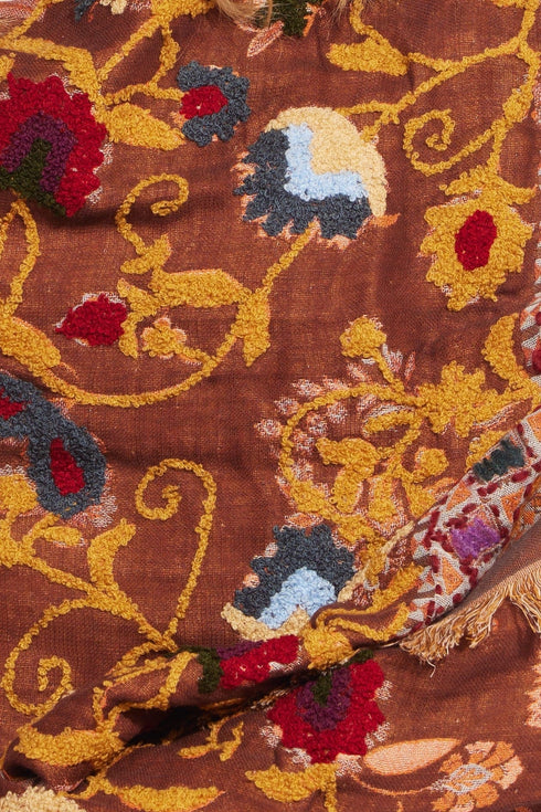 Hand Stitched Brown Shawl