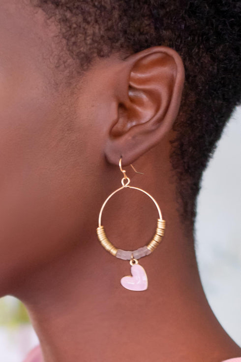 Hearts on a Hoop Earrings