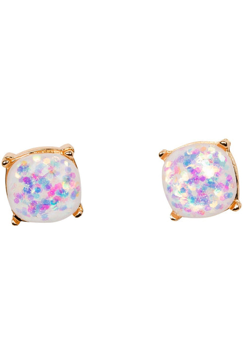 Iridescent Gem Stud Earrings