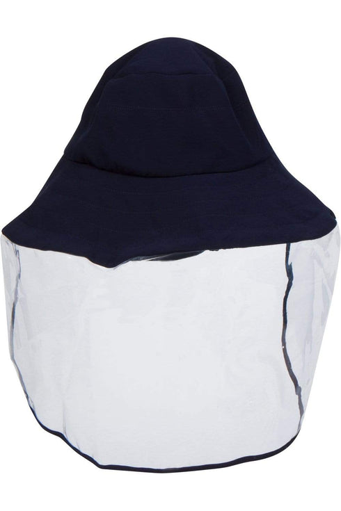 Navy Soft Brim Bucket Hat With Face Shield NON DETACHABLE
