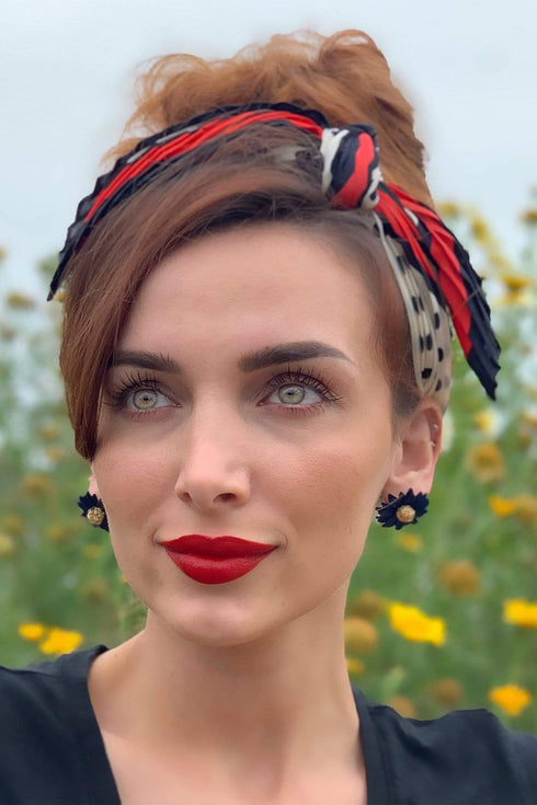 Pleated Polka Dot Scarf