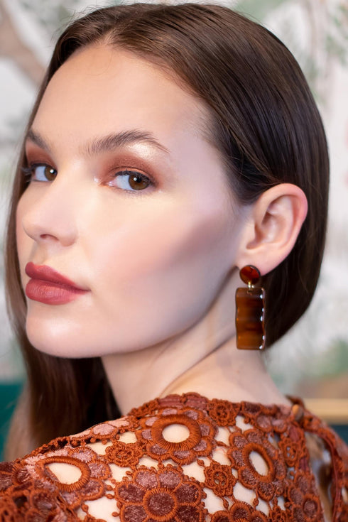 Cocoa Retro Resin Earrings