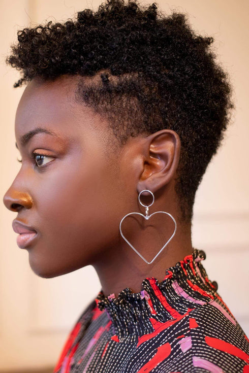 Silver Heart Earring