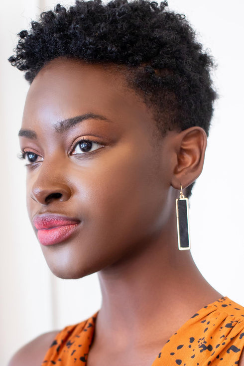 Textured Rectangle Drop Earrings