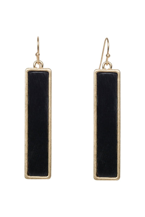 Textured Rectangle Drop Earrings