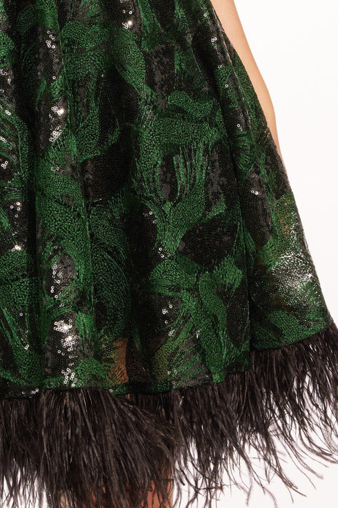 Alma Strapless Midi Dress - Christmas Green